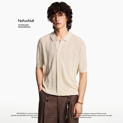 NOFUNNULL老钱风针织莱赛尔短袖