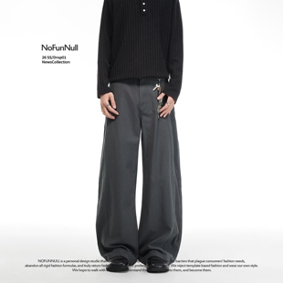 男女春季 NOFUNNULL 美式 cleanfit结构弯刀休闲裤 莱赛尔高级感长裤