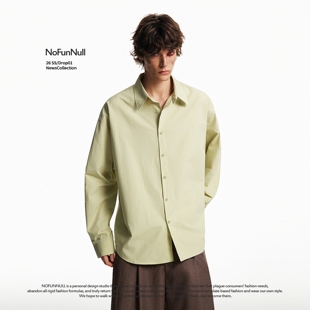 衬衫 NOFUNNULL 长袖 cleanfit基础款 男女春秋高质bf学院风衬衣 美式