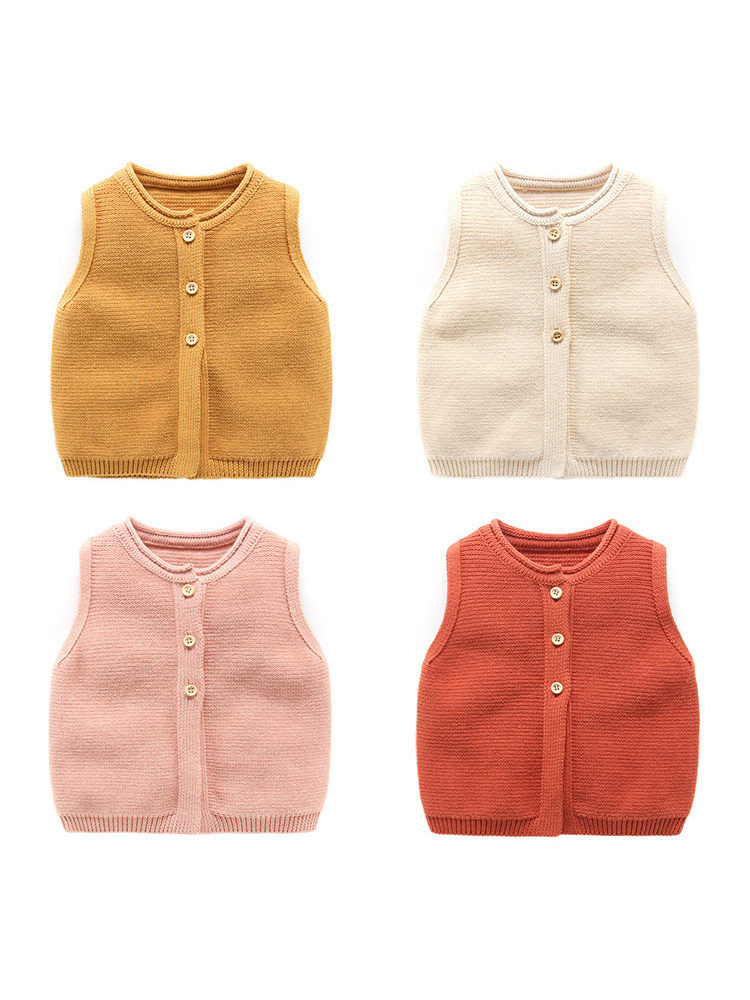 Baby vest spring and autumn newborn knitted horse clip autumn male 3 months baby vest female sweater cotton waistcoat