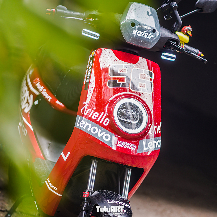 TUTU圖圖車貼 小牛M+定制DUCATI GP19款全车涂装案例整车改色拉花