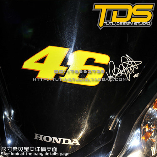 TUTU圖圖車貼-46 ROSSI 罗西签名组合 反光贴 车贴 贴纸 贴花