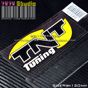 TUTU圖圖車貼-意大利 TT TUNING-黄白黑-反光贴 贴花 贴纸