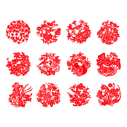 花鸟剪纸作品成品手工刻纸剪纸画