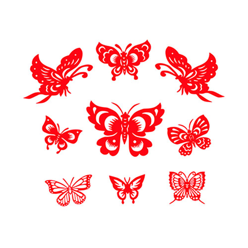 传统中国风手工蝴蝶剪纸镂空窗花