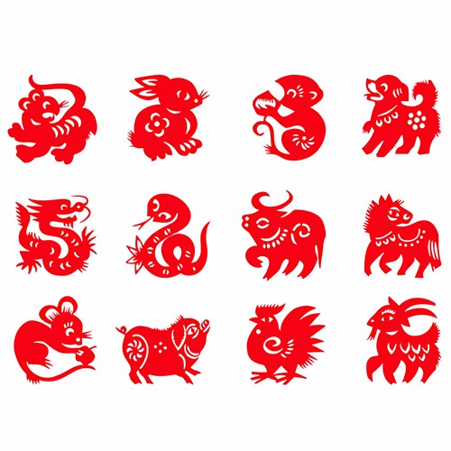 十二生肖剪纸成品儿童手工窗花