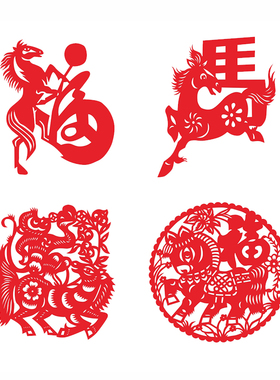 特色马年剪纸作品成品窗花剪纸画新年春节手工镂空过年喜庆刻纸