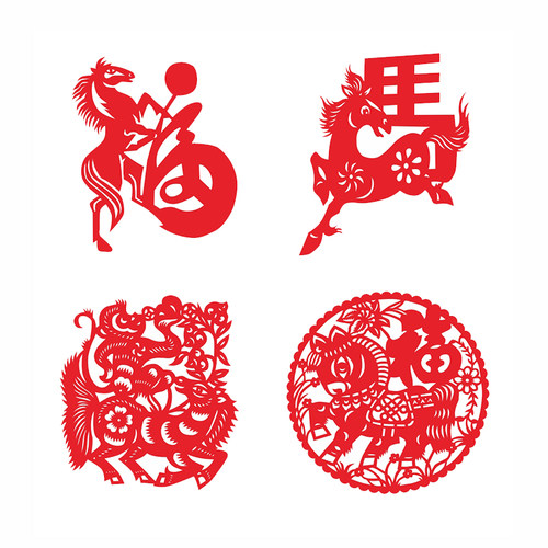 马剪纸窗花特色镂空过年喜庆手工