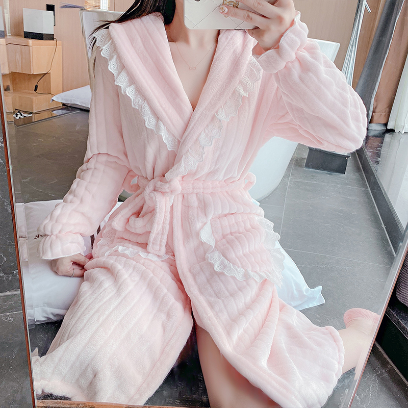 加绒加厚珊瑚绒睡袍薇尔妮丝