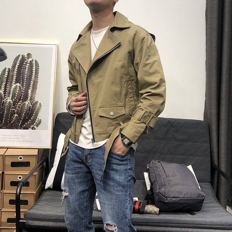 春秋款男士翻领夹克潮流韩版机车风都市百搭风衣潮A369-7001,男装夹克,电商B267