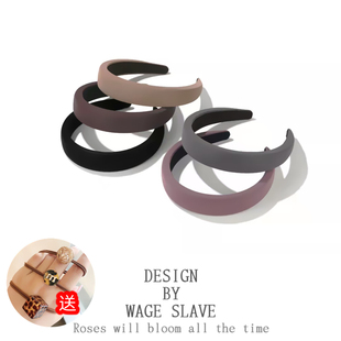 ins风发箍2022年网红新款韩国女宝宝洗脸纯色海绵宽边头箍头发饰