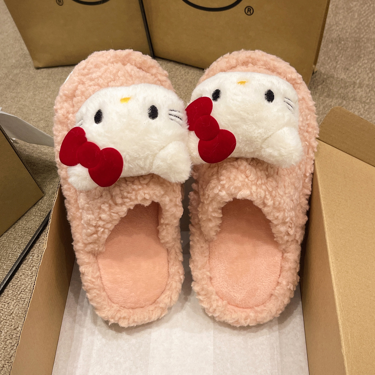 女童卡通棉拖鞋儿童秋冬室内防滑居家鞋小女孩宝宝毛毛可爱亲子拖