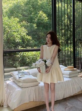 FoF茉莉公主法式高级感蝴蝶结无袖连衣裙女夏气质显瘦背心裙可爱