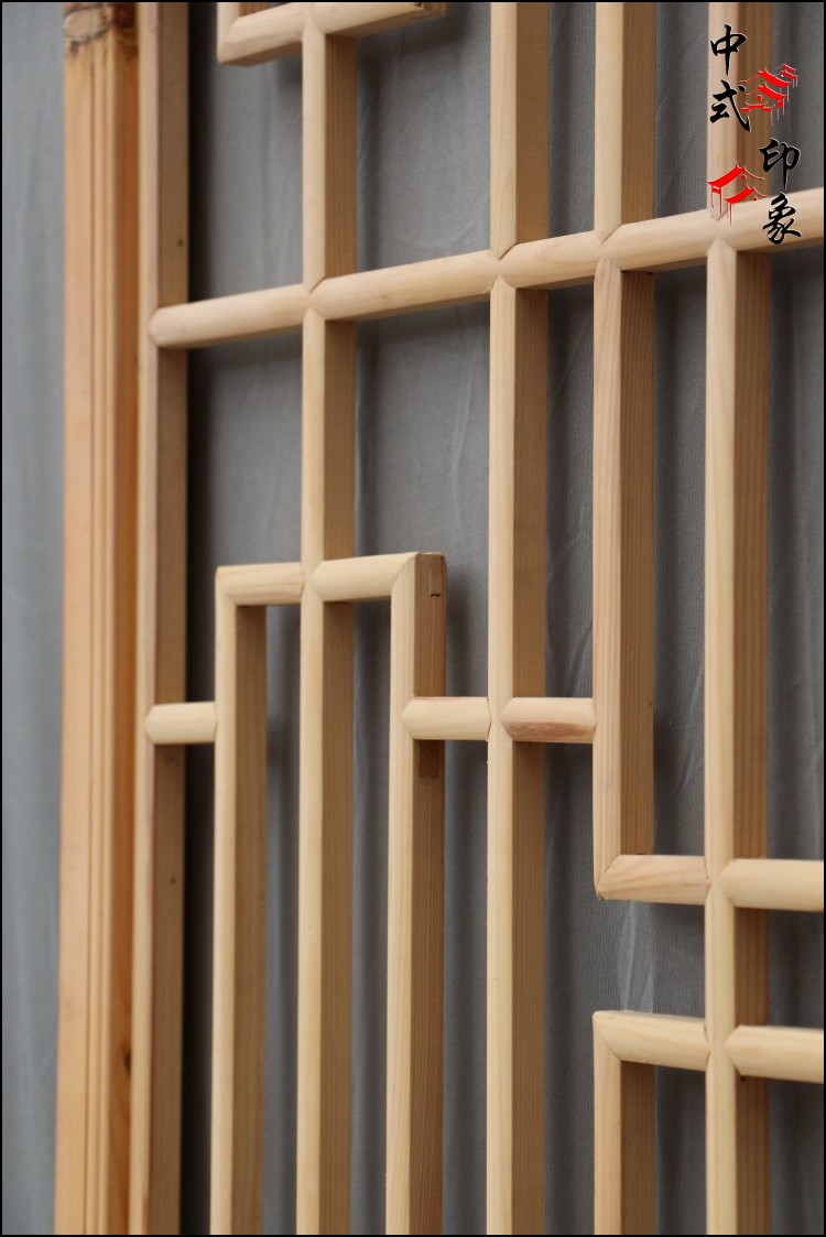 厂销木雕现代中式花格实木榫头工艺客厅花格隔断竖格子个性轨道品