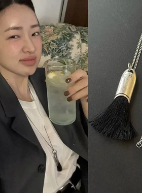 韩国车静媛同款马鬃毛流苏项链