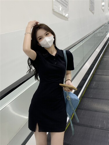 大码胖mm连衣裙女夏季新款紧身显瘦T恤裙子气质收腰百搭包臀短裙