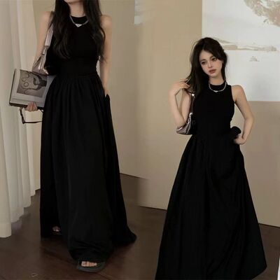 长款连衣裙春夏报恩裙超长连衣裙高个子超长裙背心修身旅游大裙摆