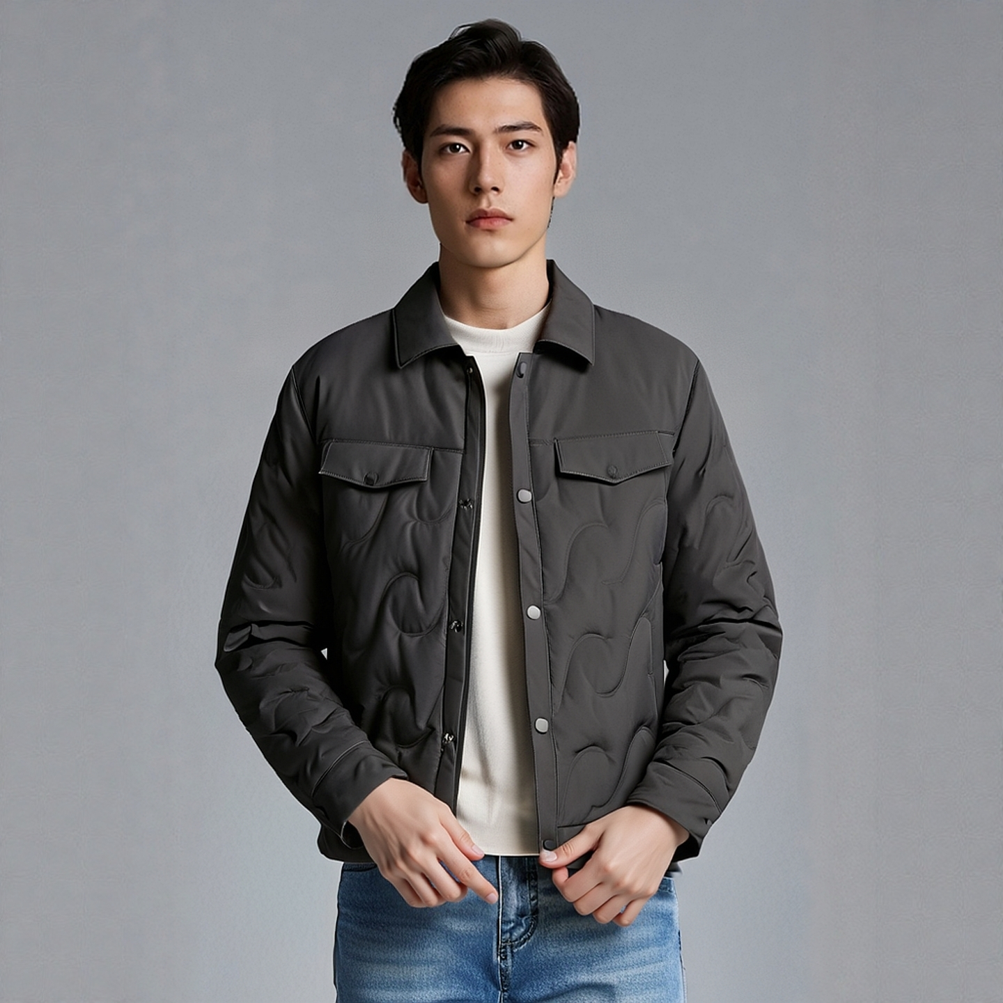 S254026502爱登堡男装2025年冬装新款连帽白鸭绒羽绒服休闲服