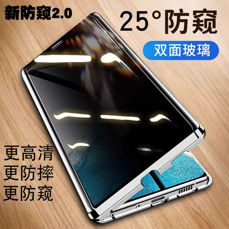 适用opporeno14pro手机壳新款防偷窥双面玻璃OPPORENO14保护套磁吸防摔镜头全包前后钢化外壳膜一体超薄男女+