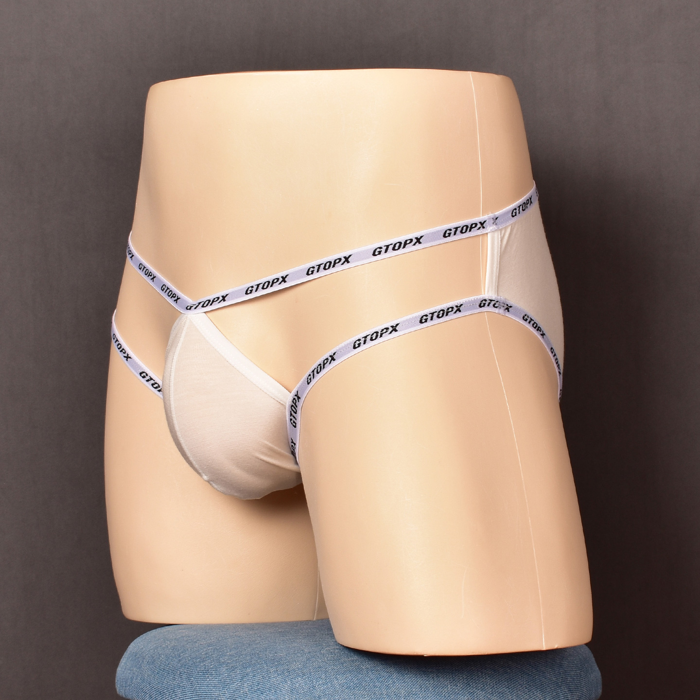 男士细腰带镂空性感单层三角裤