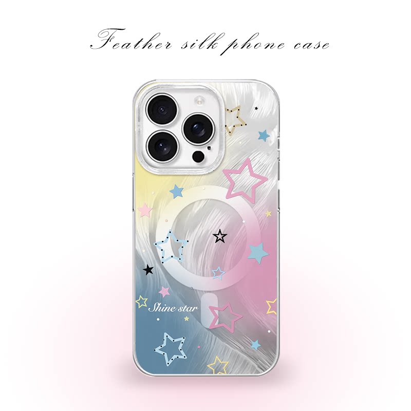 渐变晕染星星用于iPhone17pro/16promax手机壳华为mete80一加13磁吸vivoS30羽纱红米K80小米17OPPO