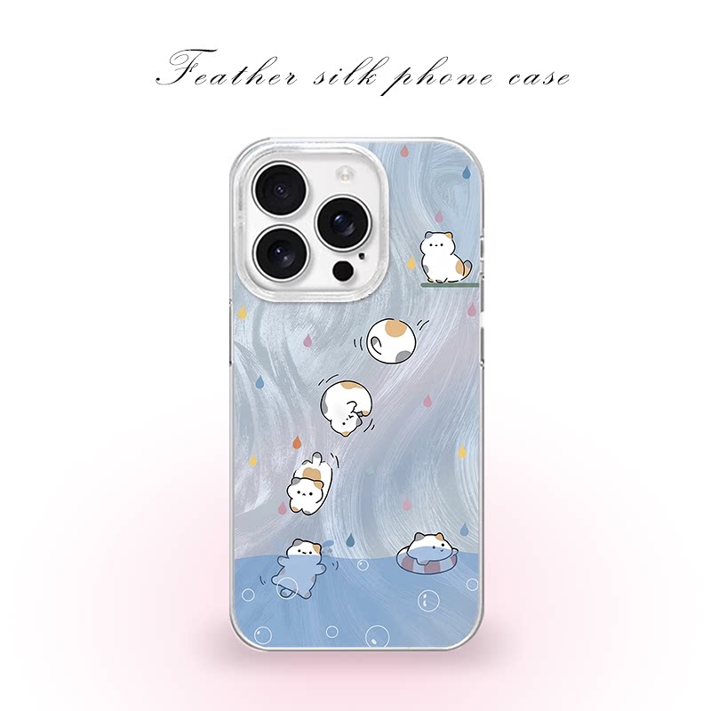 跳水猫咪用于iPhone17pro/16promax手机壳华为mete80一加13磁吸vivoS30羽纱红米K80小米17OPPO