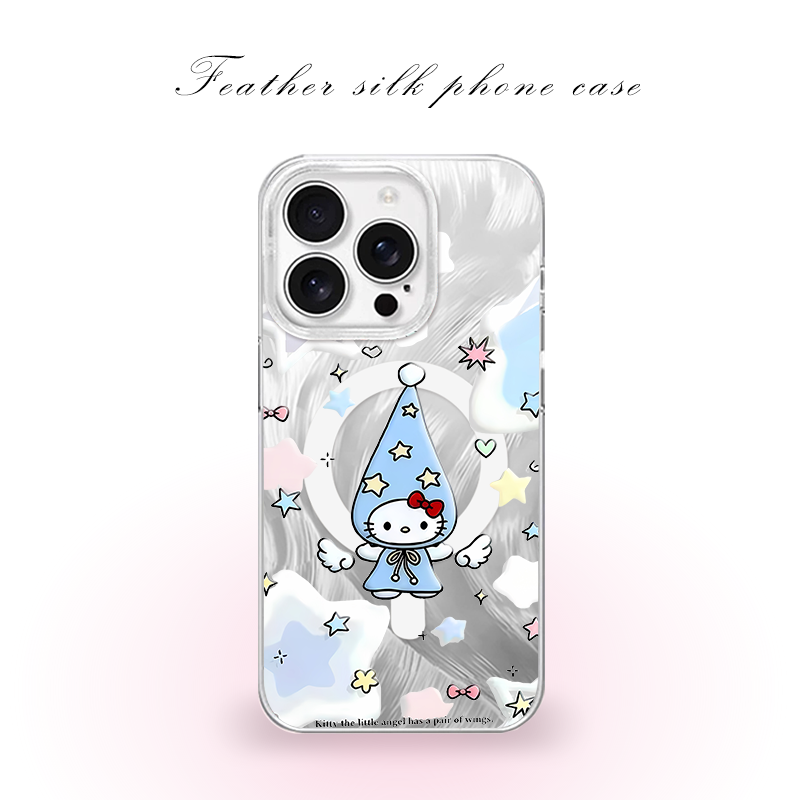 天使KT小猫适用于iPhone17pro/16promax手机壳华为mete80一加13磁吸vivoS30羽纱红米K80小米17OPPO