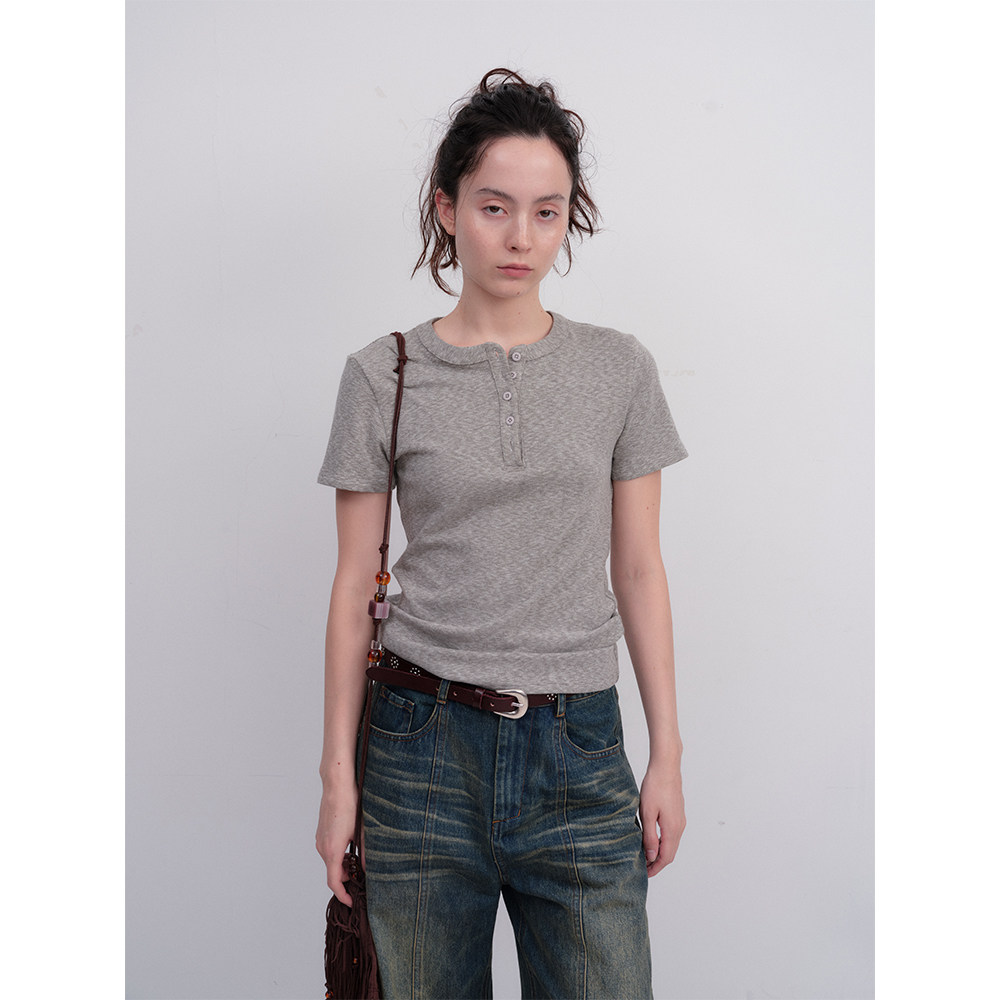 FUNNEL IN  短袖T恤2025新款打底衫夏薄款轻奢高级感设计感上衣