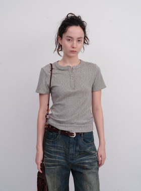 FUNNEL IN  短袖T恤2025新款打底衫夏薄款轻奢高级感设计感上衣