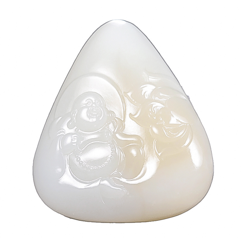 31.92克超油白玉弥勒佛吊坠