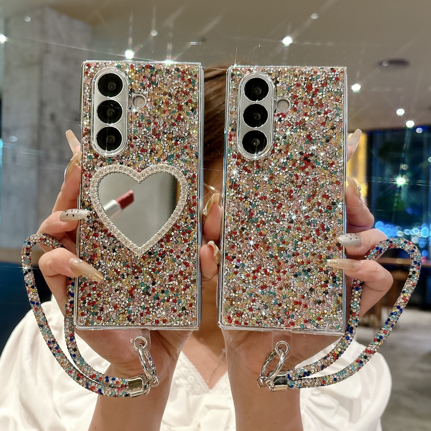 适用三星zfold7手机壳镶钻手链