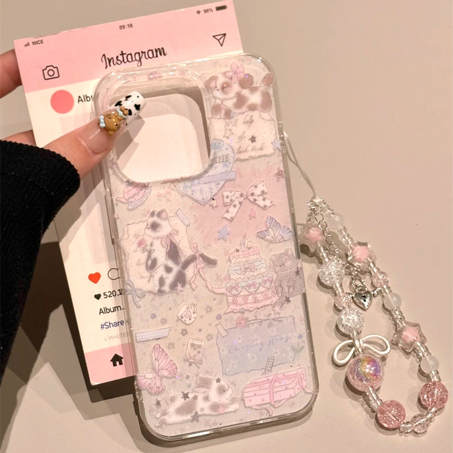 可爱卡通蛋糕猫咪插画适用iphone16pro手机壳苹果16新款15创意14pro女款13超火15promax闪粉防摔保护套,3C数码配件,手机保护套/壳,淘宝优惠券,粉丝福利购,淘宝优惠卷