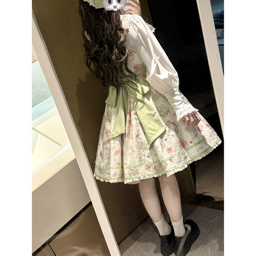（尾款）原创绣球茶话会Lolita托胸JSK花墙八片裁洛丽塔裙子