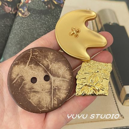 小香风异形金属纽扣马甲西服外套装饰扣粗花呢大衣风衣毛衣扣子