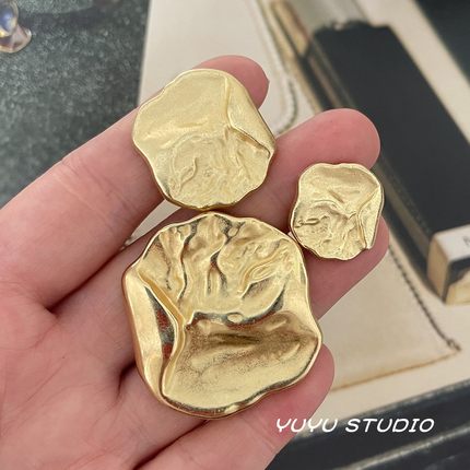 哑金色异形欧标环保金属纽扣呢大衣风衣装饰扣西服毛衣开衫扣子