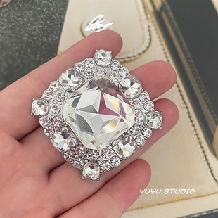 高档方形水钻金属钮扣西服外套貂皮大衣装 连衣裙扣子 饰扣毛衣开衫