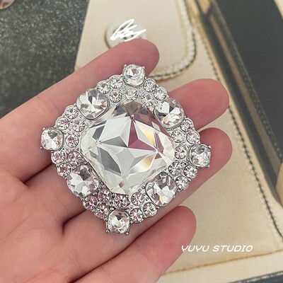 高档方形水钻金属钮扣