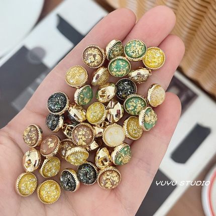 KNIT复古小香风衬衫小扣暗眼珠光金属纽扣毛衣开衫扣子衬衣袖扣