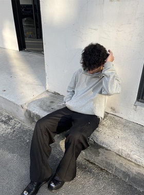 【进口双面布】REBELTOREBEL Cleanfit/短宽Boxy420G雪花灰卫衣