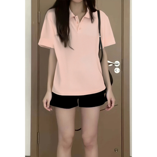 小红书大码 特P25 夏季 HT25349 2025 纯色简约POLO衫 新款