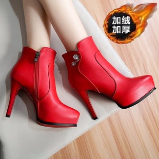 2023年春大东新款秋季真皮单鞋百搭尖头网红瘦瘦短靴高跟细跟女鞋