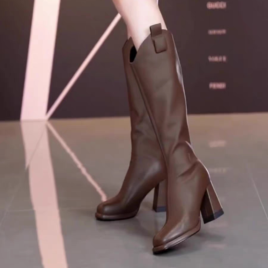 时尚气质长筒靴女2023年冬季新款