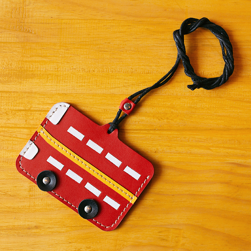 公交卡套新款头层牛皮创意挂脖