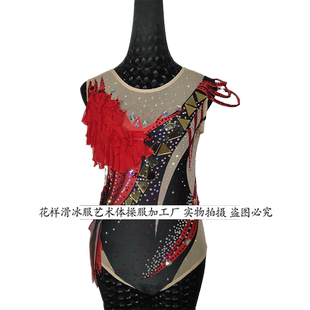 训练服儿童带钻溜冰演出服手套女 花样滑冰表演氨纶滑冰服服装