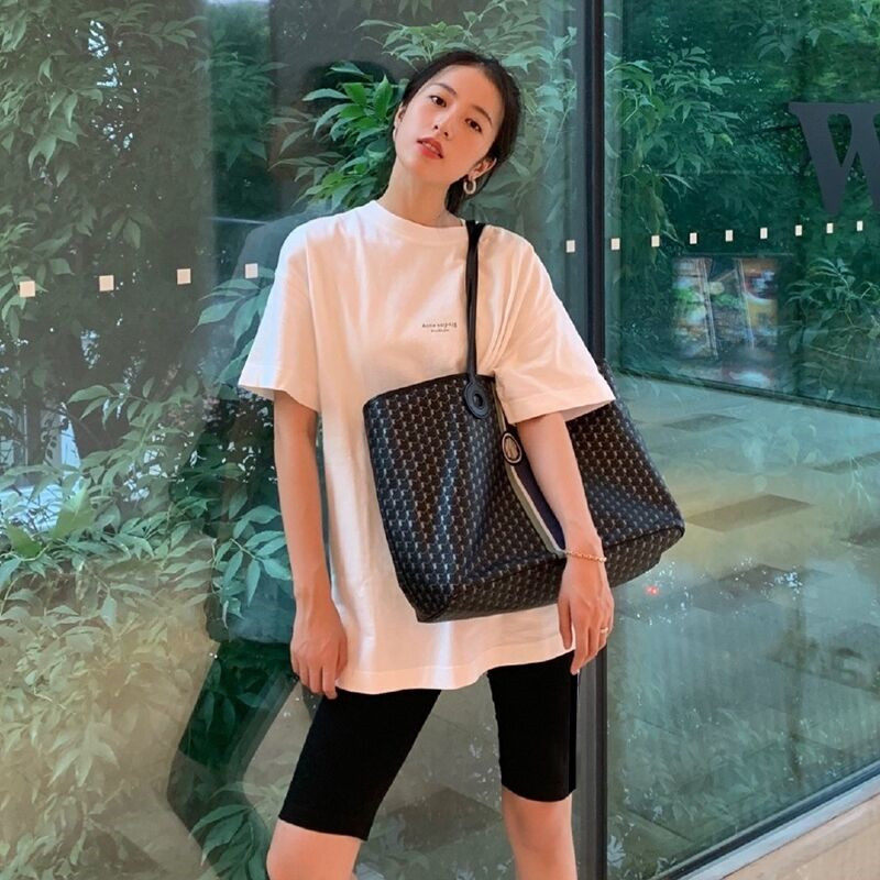 周雨彤明星同款白色下半身失踪T恤女中长款宽松百搭慵懒风短袖夏