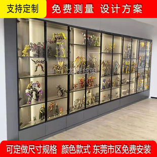 置物柜玻璃门书柜落地书架轻奢手办柜展示柜定制乐高玩具模型收纳