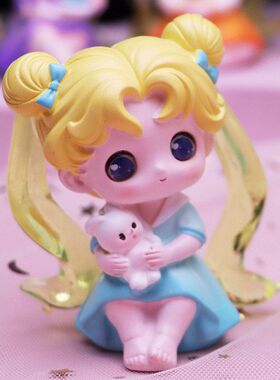 少女心网红动漫同款月宝心动日记潮玩盲盒手办公仔树脂摆件批发
