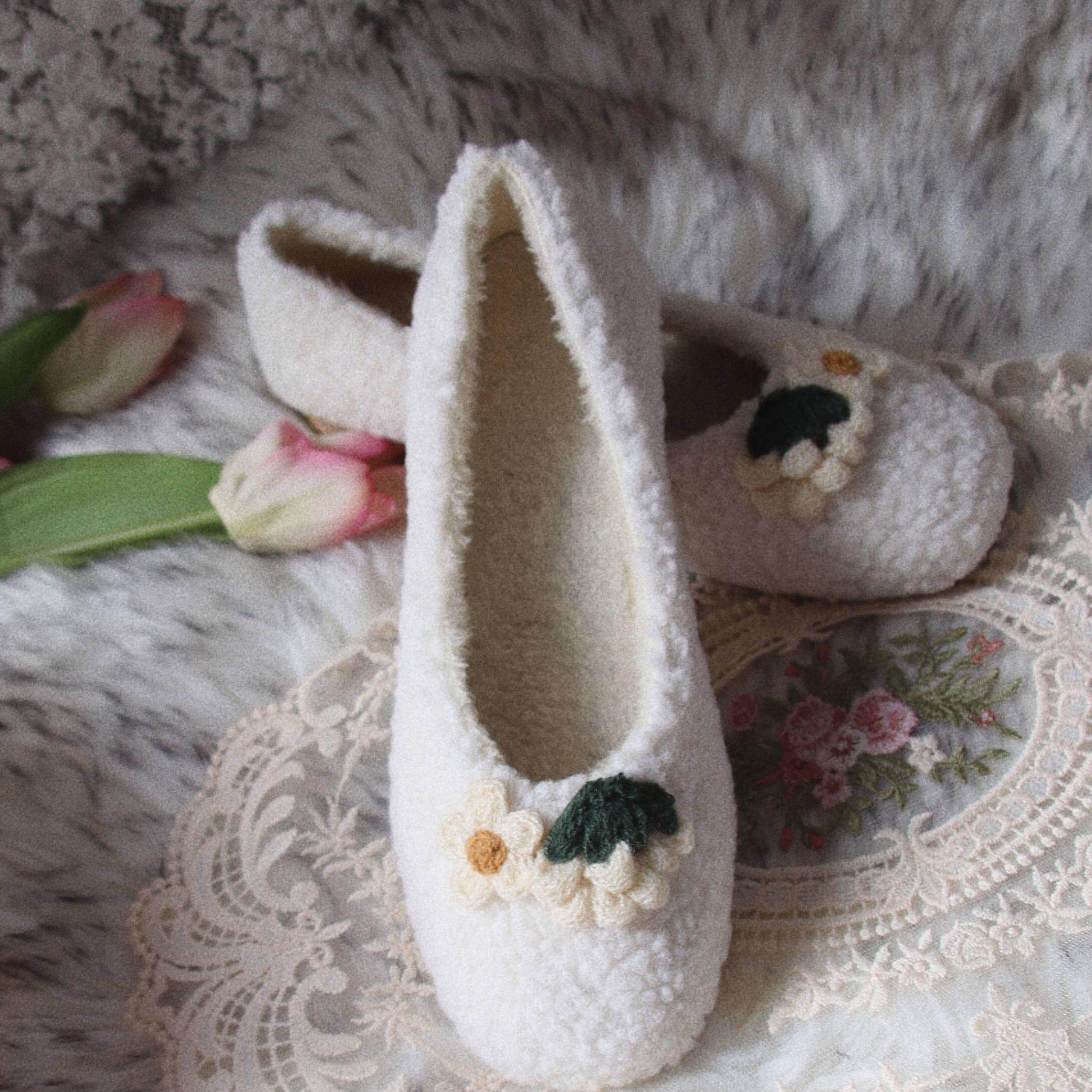 vintage甜瑶家《铃兰曲》原创复古羊羔卷毛毛鞋加绒方头粗跟低跟