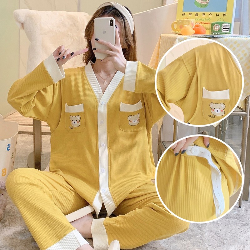 산전 잠옷 봄 가을 여름 8 플러스 사이즈 산전 수유복 9월 6일 산후 수유 수유 세트 7