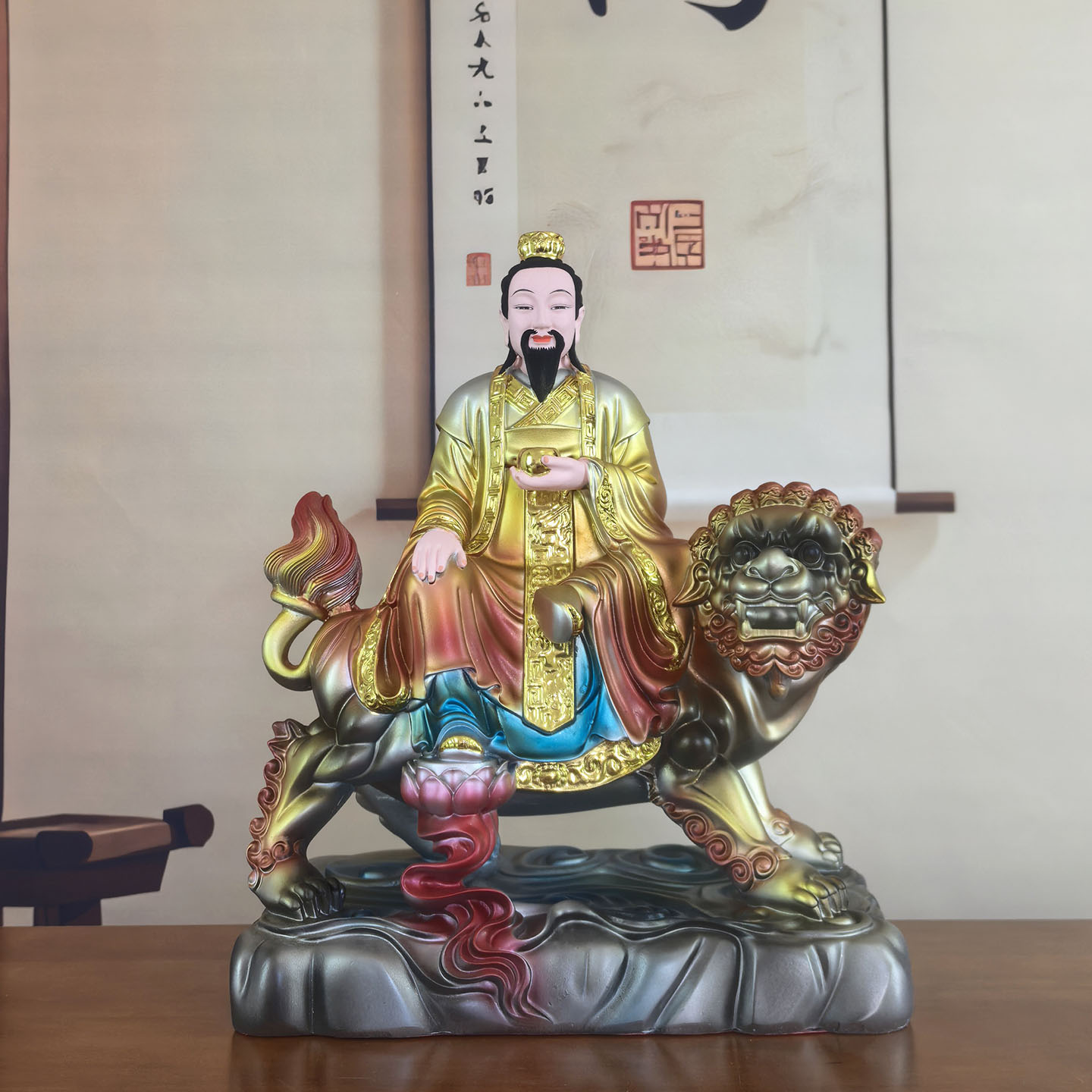 太乙救苦天尊神像树脂银彩太乙真人像道家居家供奉树脂佛像